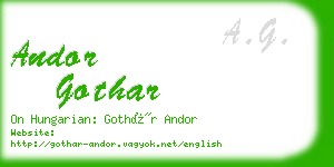 andor gothar business card